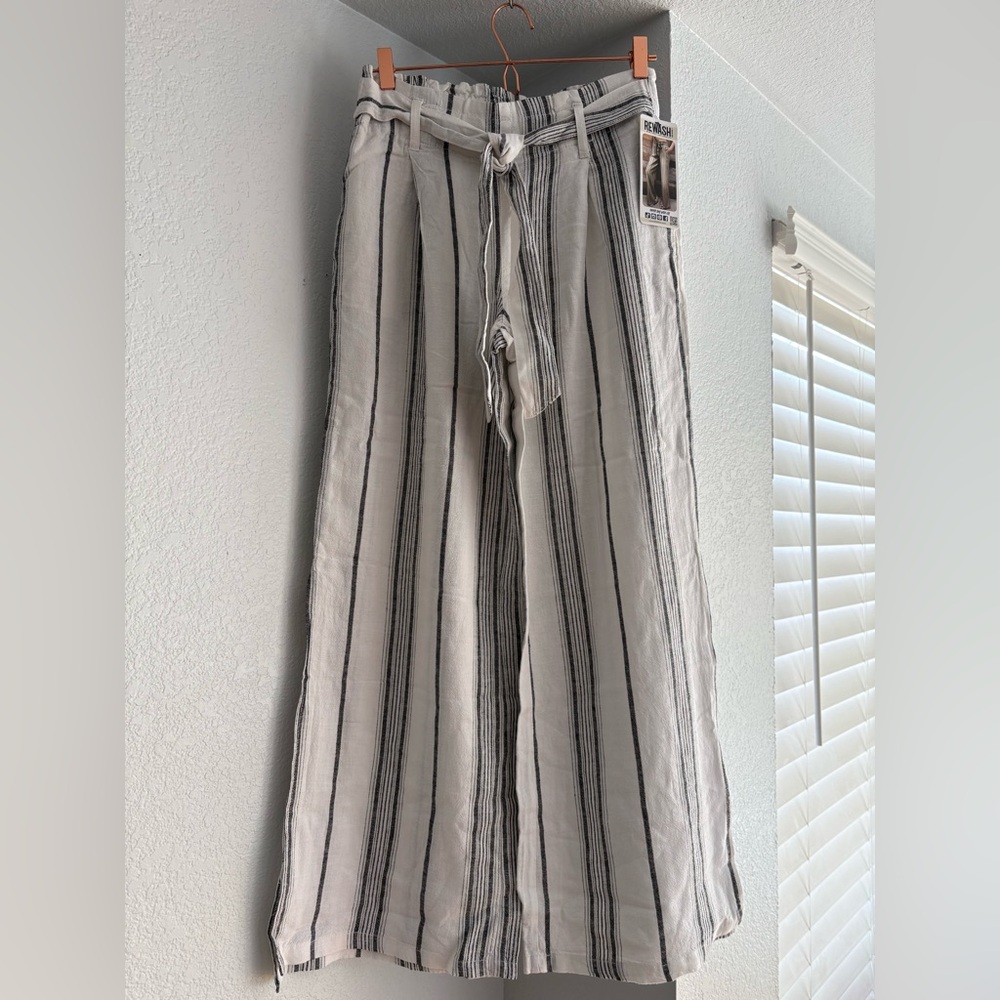 Rewash Front Wrap Wide Leg Pants, Medium New